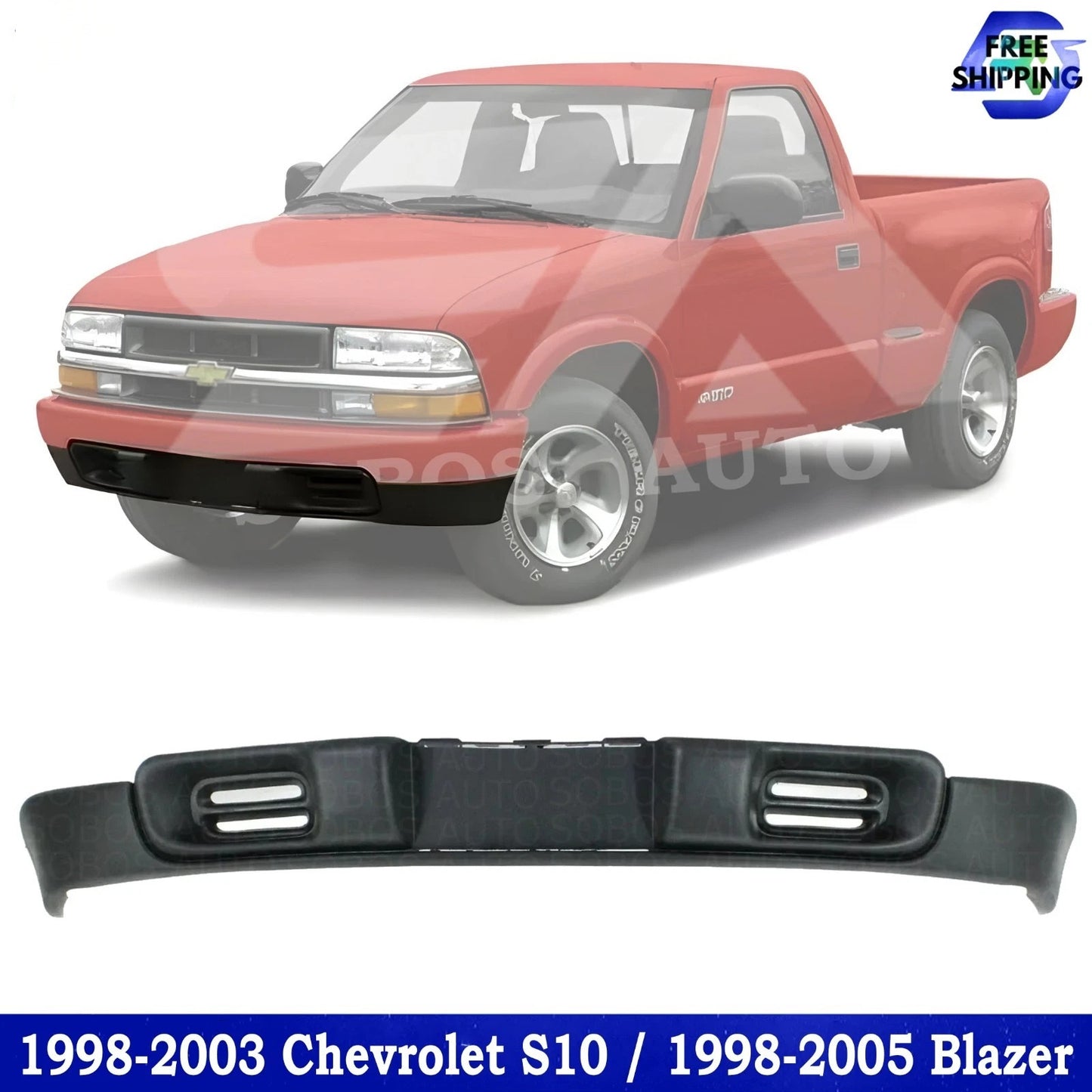 New Front Lower Valance Textured For 1998-2003 Chevrolet S10 / 1998-2005 Blazer