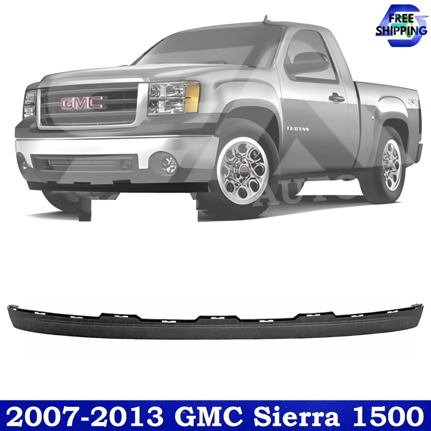 Front Lower Valance Extension Textured For 2007-2013 GMC Sierra 1500